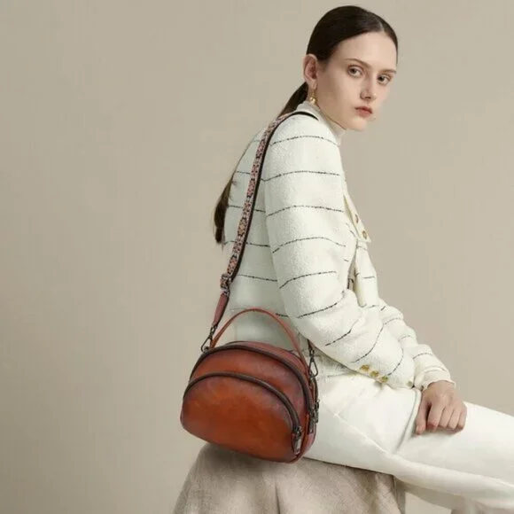 🆕Women Coffee Genuine Leather Crossbody Small Vintage Shoulder Purse Bag - Picture 12 of 13